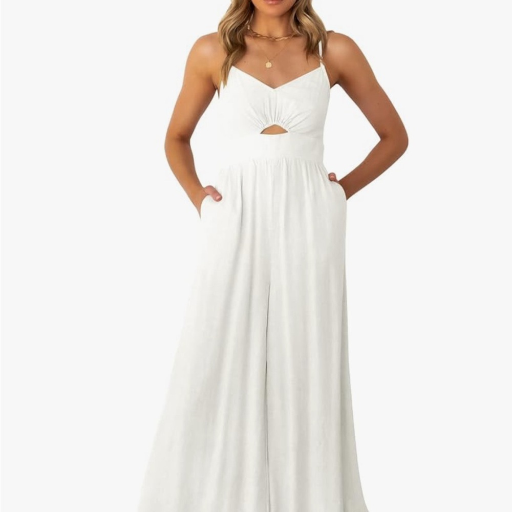 Bright White Sleeveless Jumpsuit